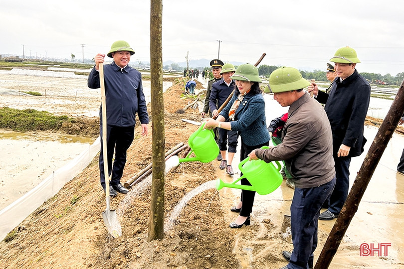 Sôi nổi ra quân trồng cây đầu xuân tại các địa phương, đơn vị ở Hà Tĩnh ảnh 13 Sôi nổi ra quân trồng cây đầu xuân tại các địa phương, đơn vị ở Hà Tĩnh