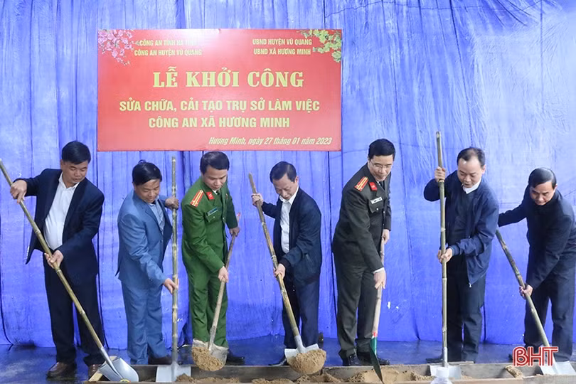 Công an Hà Tĩnh khởi công xây dựng, nâng cấp 9 trụ sở công an xã