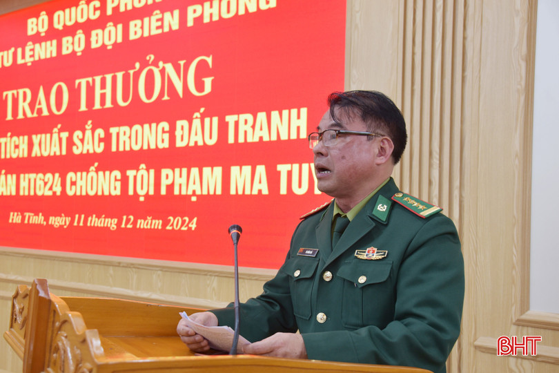 Đại tá Võ Hồng Hải – Phó Chỉ huy trưởng BĐBP Hà Tĩnh báo cáo quá trình đấu tranh chuyên án ma túy HT624. bqbht_br_dsc-2862-copy.jpg