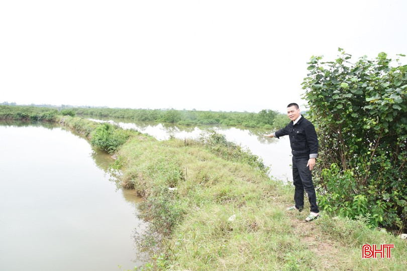 Ông Trần Văn Thảnh phản ánh: Đê thấp, yếu nên cách đây hơn 1 tháng, nước sông đã dâng cao hơn mặt đê 1 - 1,5m, khiến nhà cửa, vườn tược bị ngập và cá trong hồ trôi ra sông. bqbht_br_dsc-2791-copy.jpg