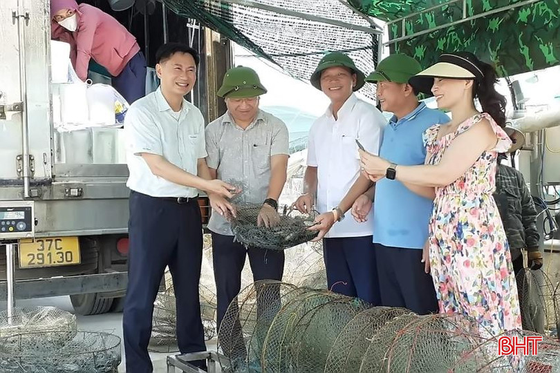 Lãnh đạo huyện Lộc Hà xuống động viên, kiểm tra sản xuất tại Công ty TNHH Nuôi trồng thủy sản Hồng Anh 2 - Copy.jpg