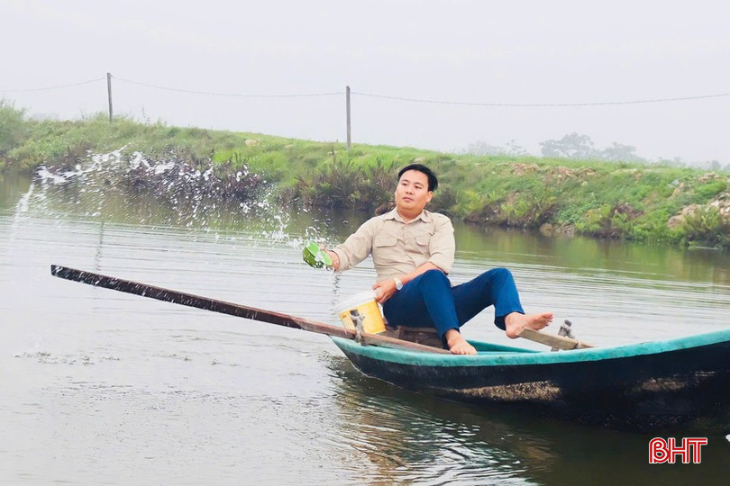 Nhờ được hỗ trợ về nhiều mặt nên mô hình nuôi trồng thủy sản của anh Trương Thế Cương (thành phố Hà Tĩnh) được mở rộng diện tích và ngày càng sản xuất hiệu quả. bqbht_br_anh-8.jpg