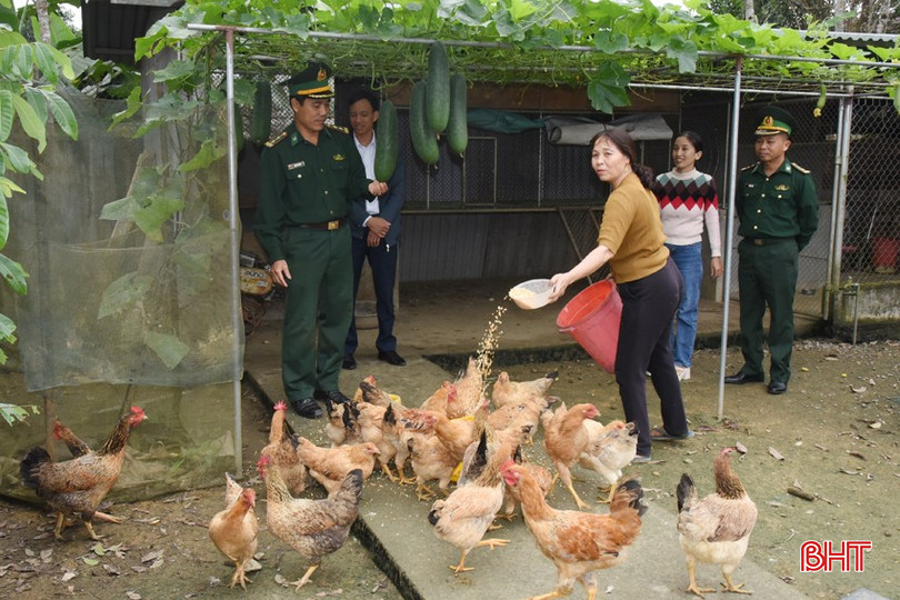 Đội Vận động quần chúng Đồn Biên phòng Phú Gia (Hương Khê) vận động Nhân dân chăm lo phát triển kinh tế hộ gia đình, xây dựng vườn mẫu. bqbht_br_22.jpg