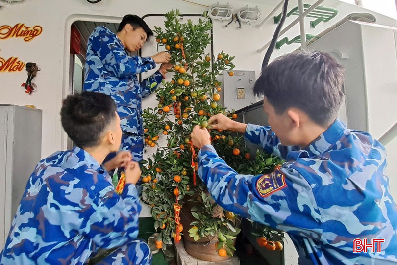 Trang trí quất cảnh để tăng không khí đón Tết vui xuân trên tàu. bqbht_br_picture1.png
