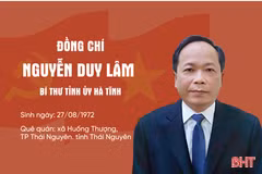 Quá trình công tác của tân Bí thư Tỉnh ủy Hà Tĩnh Nguyễn Duy Lâm