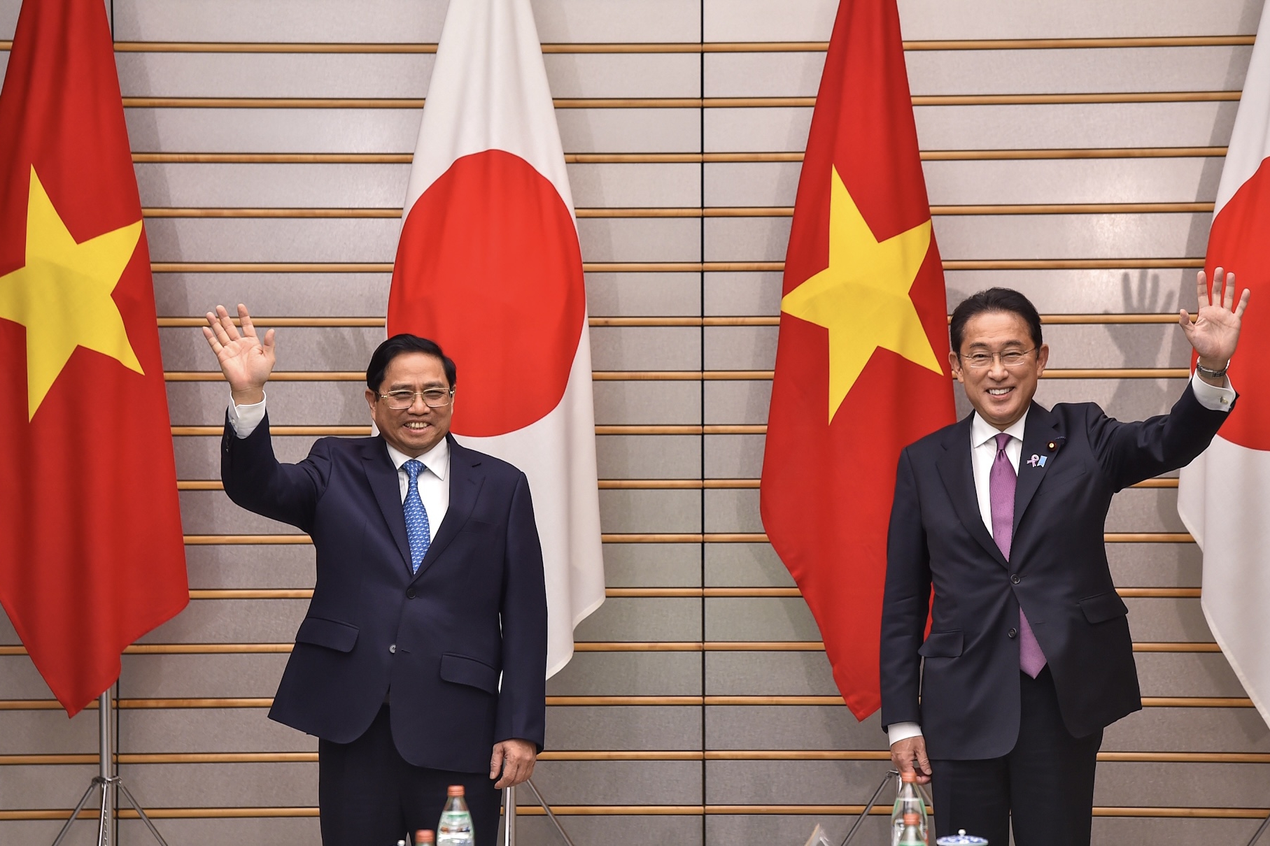 Thủ tướng Phạm Minh Chính và Thủ tướng Nhật Bản Kishida Fumio tại Hội đàm cấp cao Việt Nam-Nhật Bản. Ảnh: VGP/Nhật Bắc Thủ tướng Kishida: Quan hệ Việt - Nhật đang tốt đẹp nhất