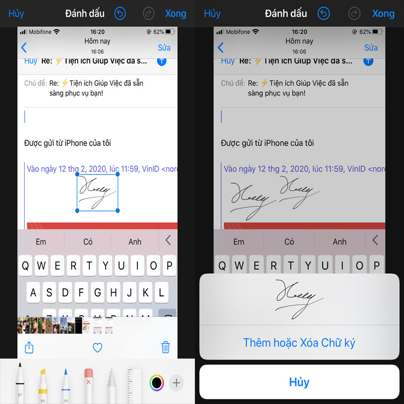 Thêm hoặc xóa chữ ký Hướng dẫn ký tay trên iPhone