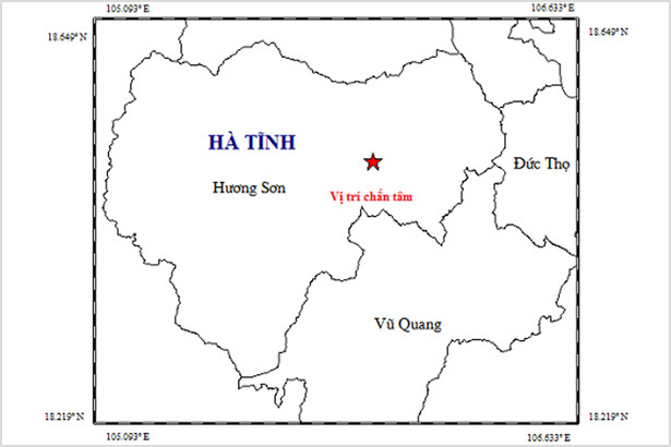 Hà Tĩnh xảy ra động đất ở khu vực miền núi