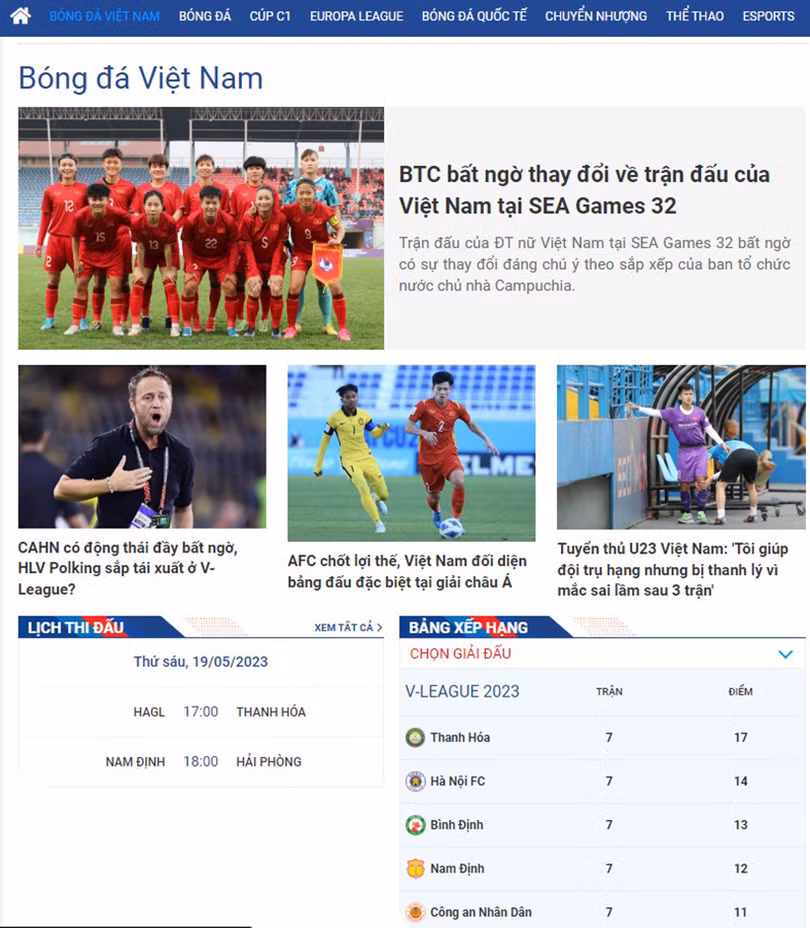 Thể thao 247 - chuyên trang hàng đầu về bóng đá Việt Nam