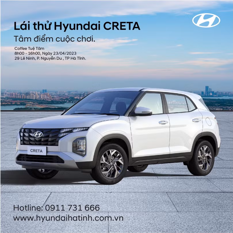 Lái thử xe Hyundai tại TP Hà Tĩnh