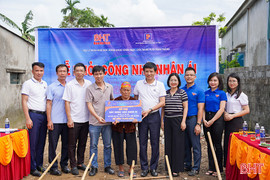 Khởi công ngôi nhà thứ 44 chương trình Vòng tay nhân ái - Báo Hà Tĩnh