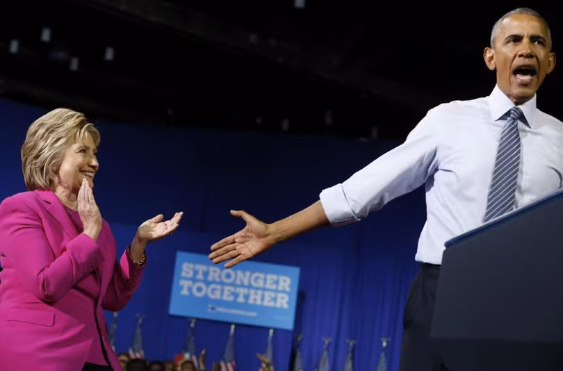 nhung khoanh khac tong thong obama van dong tranh cu cung ba hillary clinton