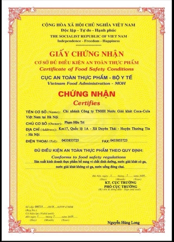 Dừng lưu thông sản phẩm Coca Cola, Cục An toàn thực phẩm nhận sai ảnh 3 dung luu thong san pham coca cola cuc an toan thuc pham nhan sai