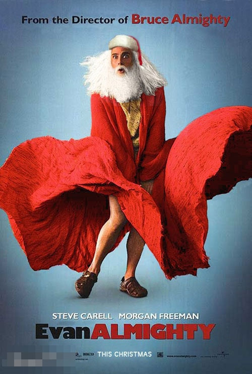 Ông già Noel 'e thẹn' khi bị cơn gió làm tốc váy.