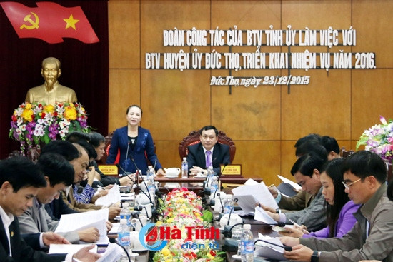 Đoàn công tác BTV Tỉnh ủy triển khai nhiệm vụ tại huyện Đức Thọ ảnh 1