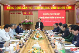 Thường trực Tỉnh ủy làm việc với Ban Thường vụ Thị ủy Kỳ Anh