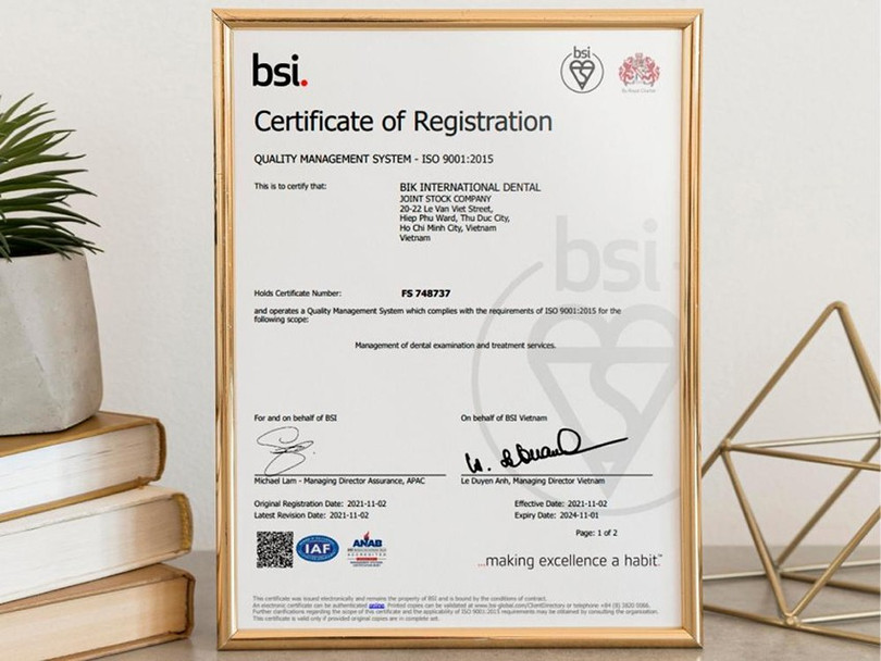 Nha khoa Quốc tế BIK đạt chứng nhận quốc tế ISO 9001:2015 của Vương Quốc Anh về cơ sở vật chất và quy trình khám, điều trị. rang-2.jpg
