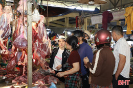 Thị trường Hà Tĩnh ngày 27 Tết: Thịt bò, hải sản tăng giá, rau xanh dồi dào