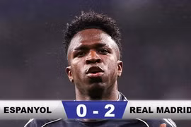 Kết quả Espanyol 0-2 Real Madrid: Vinicius hoãn ngày đăng quang của Barca