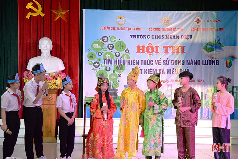 Học sinh Can Lộc sôi nổi tìm hiểu kiến thức sử dụng năng lượng
