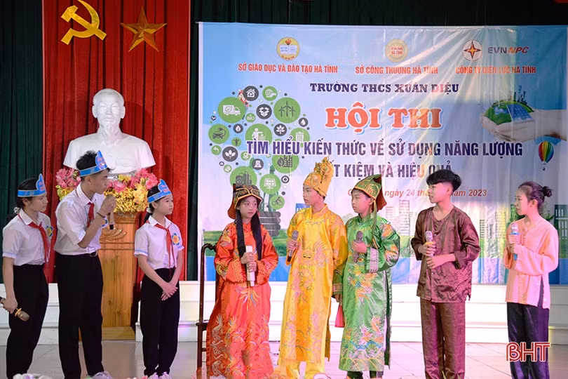 Học sinh Can Lộc sôi nổi tìm hiểu kiến thức sử dụng năng lượng