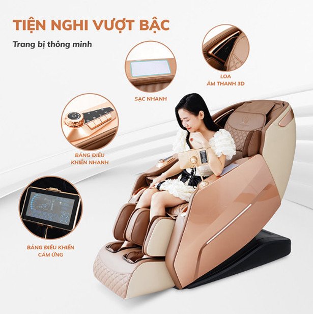 Cận cảnh ghế massage Queen Crown QC A7 Sport được đại gia Việt săn đón