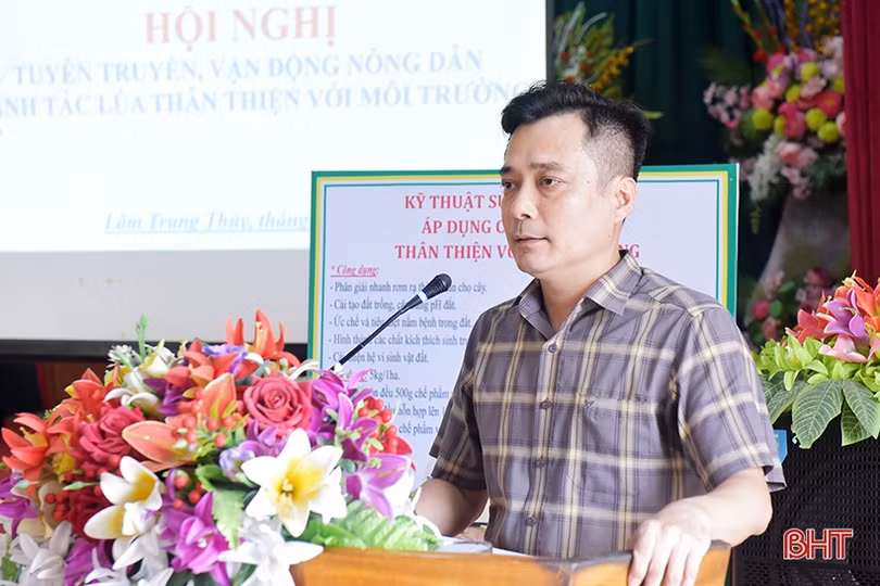 Nhân rộng diện tích canh tác lúa thân thiện với môi trường ở Hà Tĩnh