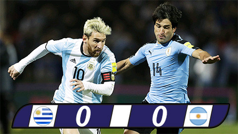 messi im tieng argentina hoa that vong uruguay