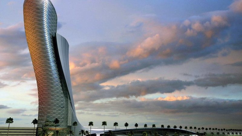 Capital Gate Trung tâm Abu Dhabi có rất nhiều công trình hiện đại cho du khách khám phá. Nổi bật là tòa nhà Capital Gate nằm tại trung tâm Triển lãm Quốc gia Abu Dhabi (ADNEC). Đây là một trong những tòa tháp cao nhất thế giới và đang giữ kỉ lục Guinness về tòa tháp có độ nghiêng lớn nhất (18 độ). Ảnh: Arquitecturaideal. nhung dieu khien abu dhabi tuyet hon dubai trong mat du khach