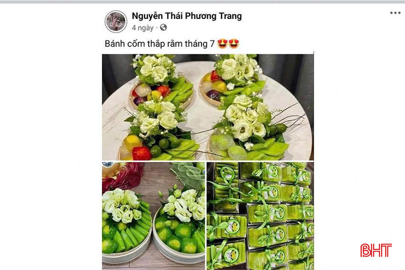 Chị Nguyễn Thái Phương Trang đăng bài giới thiệu lễ vật cho ngày rằm tháng Bảy để khách đặt hàng. 221a7b0b231b8745de0a.jpg