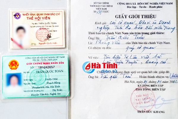 ha tinh de nghi xu ly nguoi mao danh phong vien de hoat dong bao chi