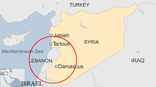 Hệ thống S-300 đặt ở thủ đô Syria có thể giúp nước này phát hiện tiêm kích Israel hoạt động trên không phận Lebanon. Đồ họa: BBC. noi lo so cua israel neu syria mua ten lua s 300 nga