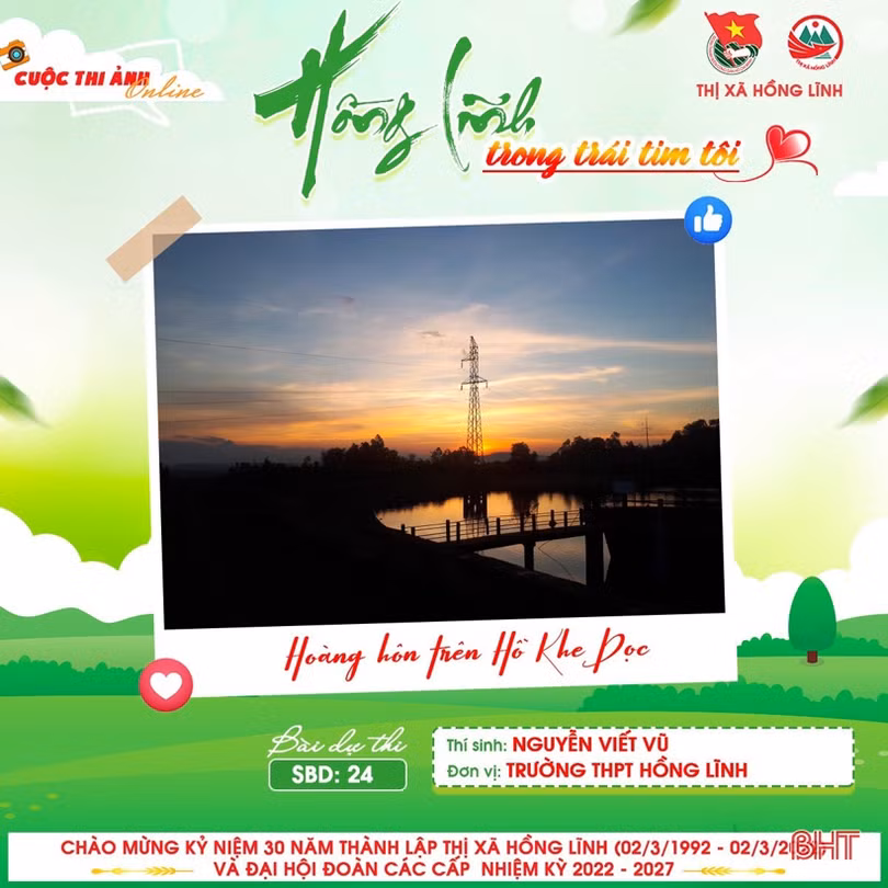 11 tác phẩm đạt giải Cuộc thi ảnh trực tuyến “Hồng Lĩnh trong trái tim tôi”