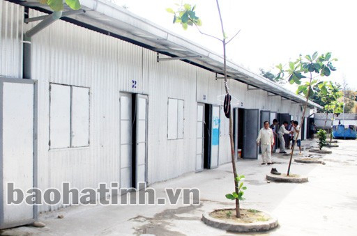 Hàng nghìn lao động của công ty Nibelc đang phải sống trong các dãy nhà lợp tôn thấp lè tè.