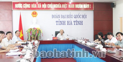Các đại biểu dự hội nghị tại điểm cầu Hà Tĩnh