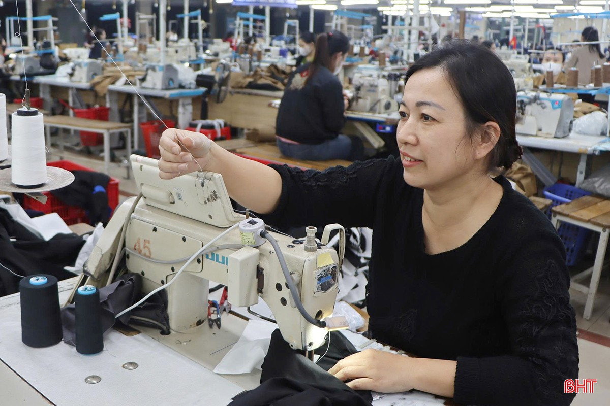 کارگران شرکت سهامی تولید، سرمایهگذاری و تجارت TAAD Ha Tinh تجهیزات حفاظت فردی را برای صادرات به بازار ژاپن تولید میکنند. bqbht_br_1234.jpg