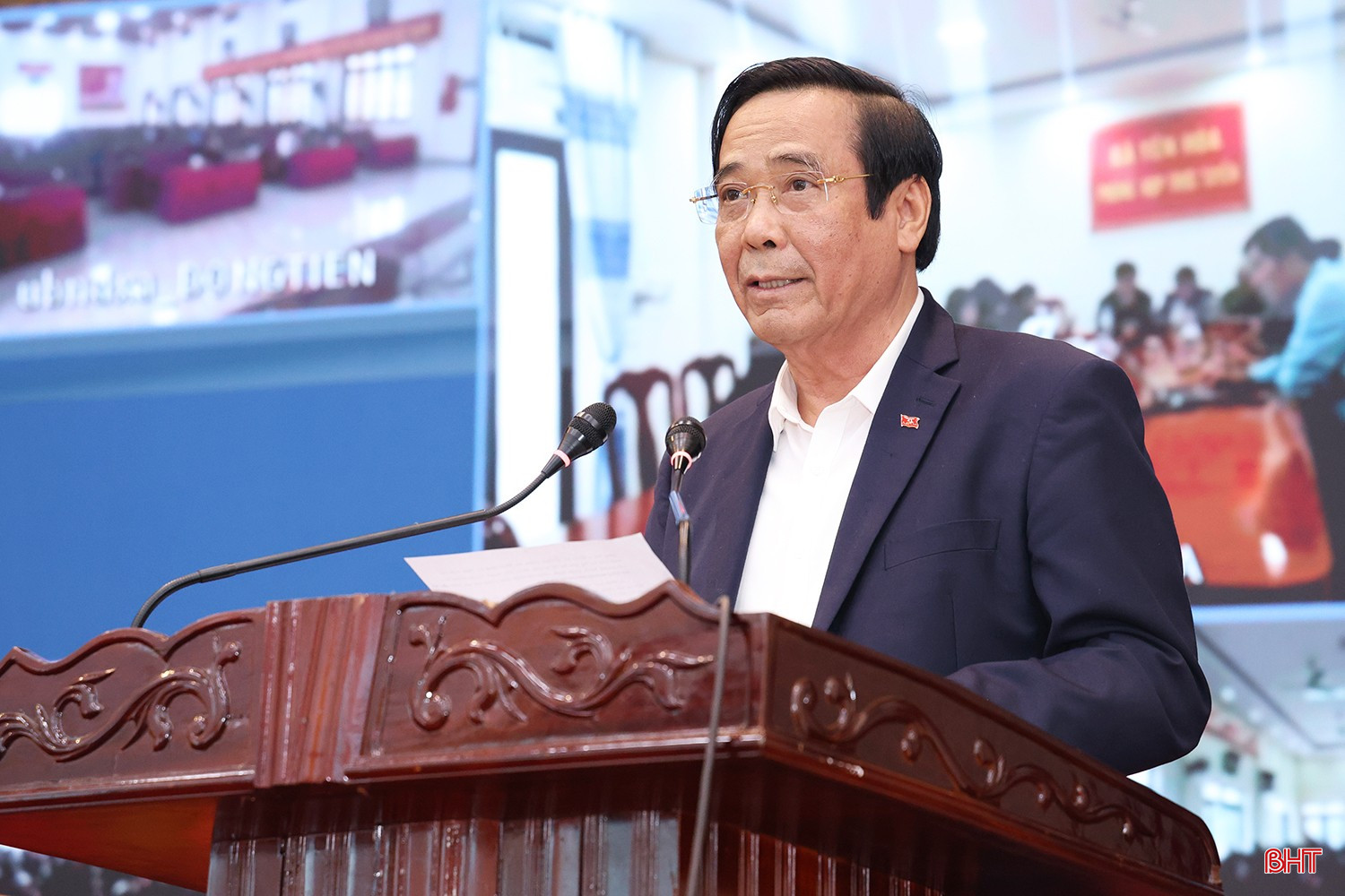 Ông Nguyễn Thanh Bình - Bí thư Đảng ủy, Chủ tịch Hội Người cao tuổi Việt Nam trình bày chương trình hành động.