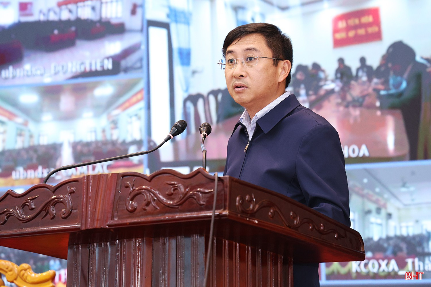 Ông Võ Xuân Bằng - Chánh Văn phòng Sở KH&amp;CN Hà Tĩnh trình bày chương trình hành động.