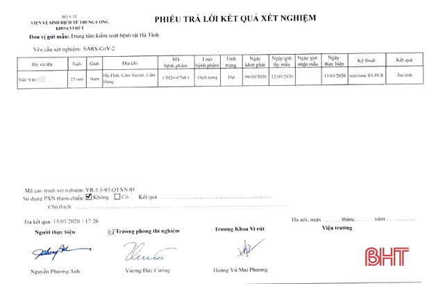 Du học sinh Hà Tĩnh từ Nhật về, cách ly tại BVĐK Cẩm Xuyên âm tính Covid-19