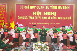 7 cán bộ sĩ quan Bộ CHQS Hà Tĩnh được điều động, bổ nhiệm vị trí mới