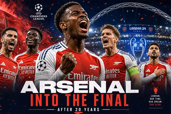 Arsenal vào chung kết Champions League sau 20 năm