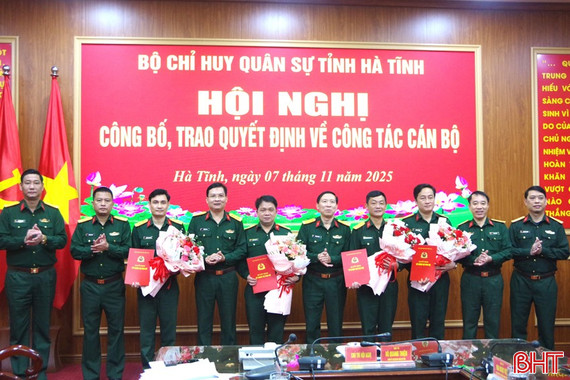 Công bố quyết định bổ nhiệm cán bộ một số đơn vị thuộc Bộ CHQS Hà Tĩnh