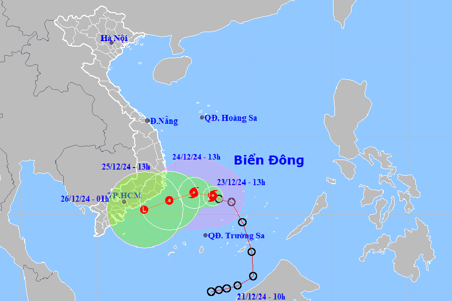 Áp thấp nhiệt đới mạnh lên thành cơn bão số 10