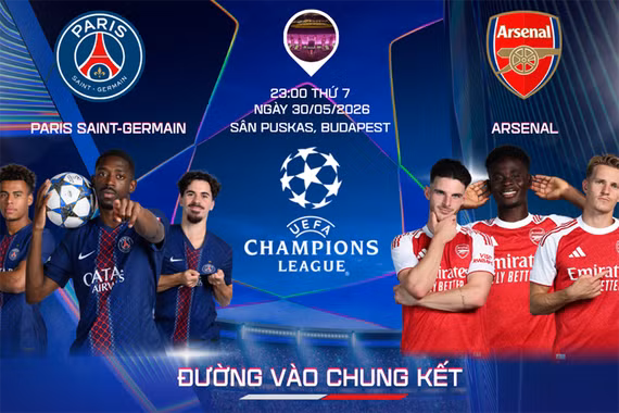 Tương quan trước trận chung kết Champions League PSG - Arsenal