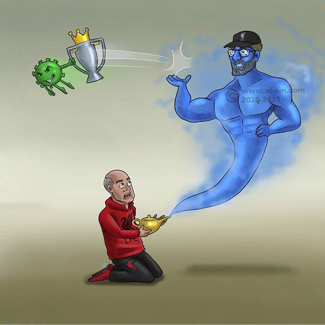 Ảnh chế: Vi-rút Corona “cướp” cúp ngoại hạng Anh trên tay Liverpool