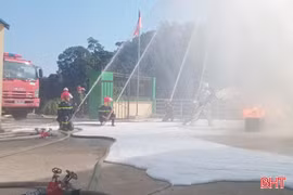 Tổ chức thực tập phương án phòng cháy, chữa cháy tại Thuỷ điện Hương Sơn 2