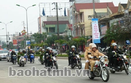 Công an Hà Tĩnh ra quân trấn áp các loại tội phạm. Ảnh: TL