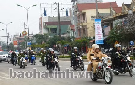 Công an Hà Tĩnh ra quân trấn áp các loại tội phạm. Ảnh: TL