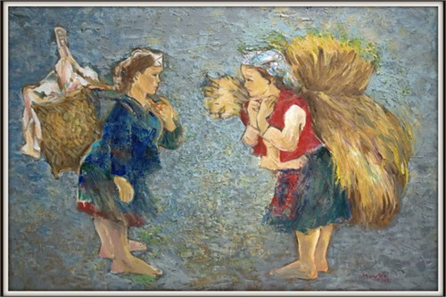 Bức tranh "Gặp nhau trên nương" của họa sỹ Đỗ Đức