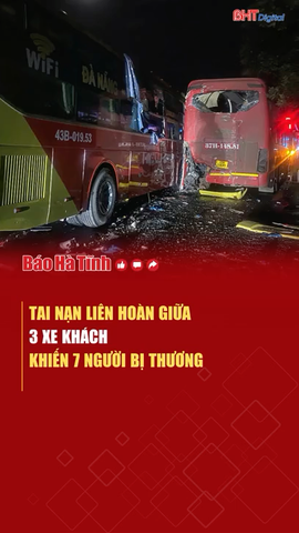 Tai nạn liên hoàn giữa 3 xe khách khiến 7 người bị thương